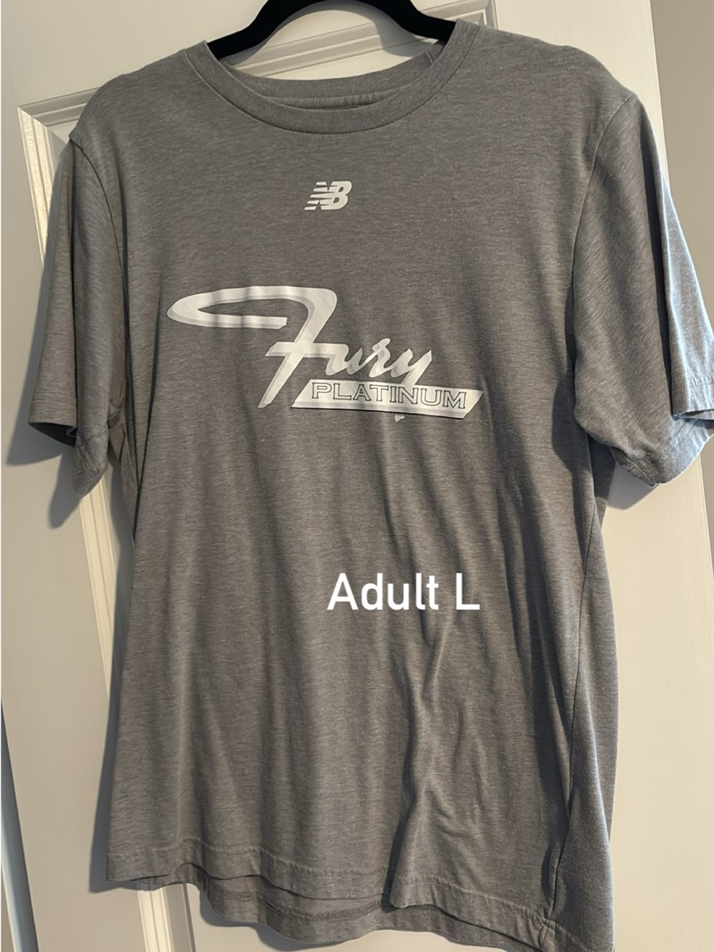 New Balance Grey 'Fury Platinum' Logo Short Sleeve Tee